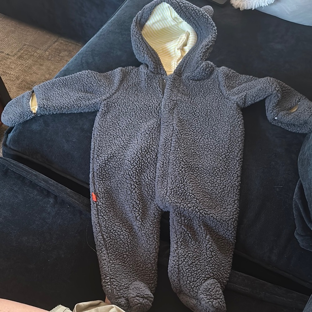 Magnetic Me Gray and Yellow Footies with Hood and Zipper